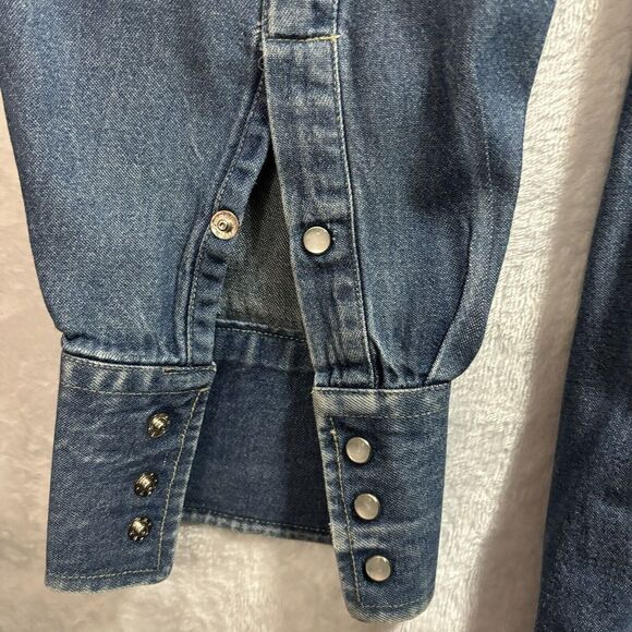 American Classic (AC) Avalon Blue Denim Jacket size Large Mens Pearl snaps - Picture 5 of 10